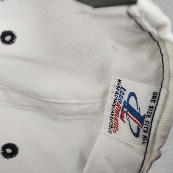 Vintage Sterling Marling Hat Cap Sharktooth Logo 7 Athletic Black White 90s - Picture 9 of 10